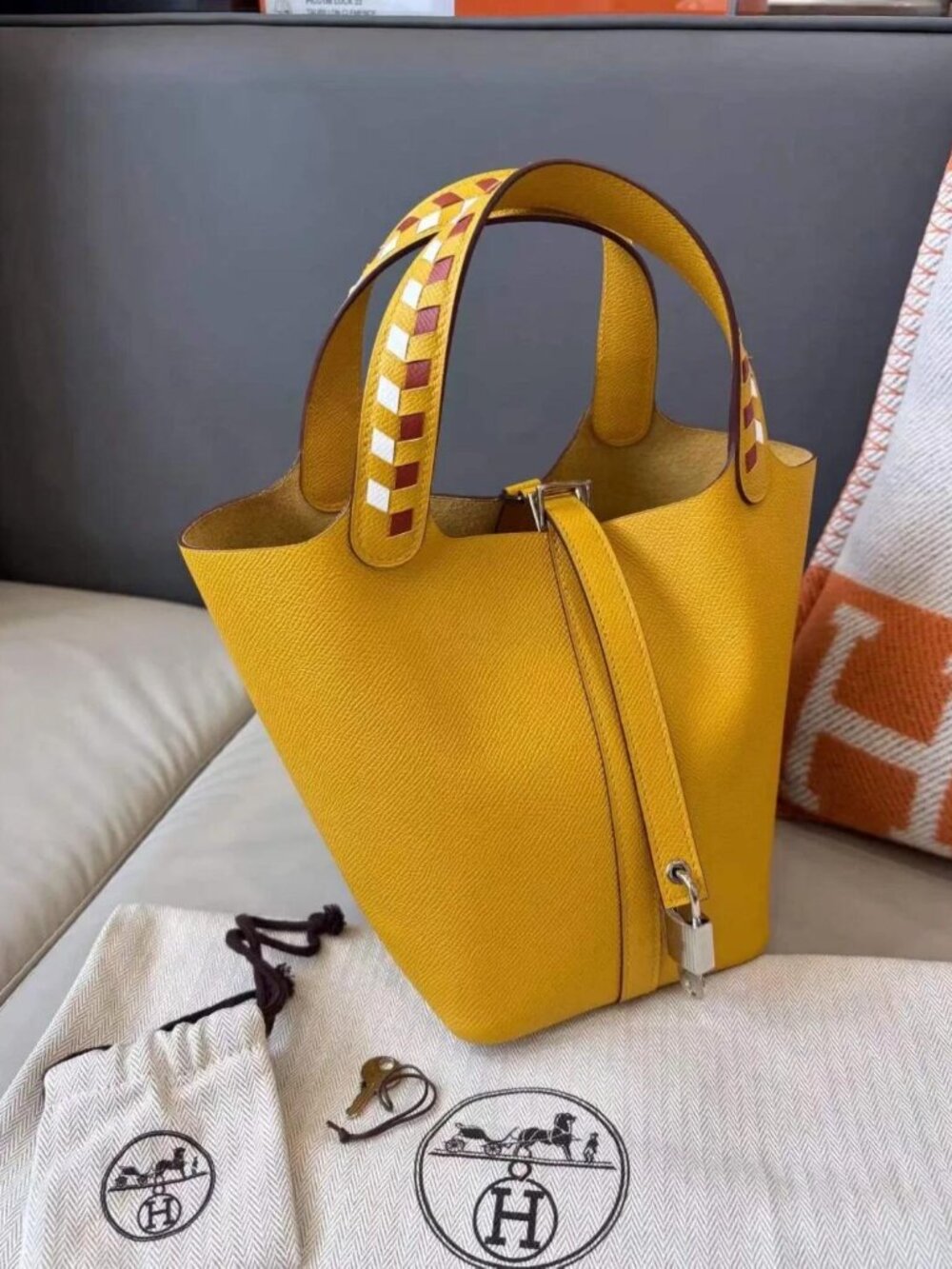 Hermès yellow handbag